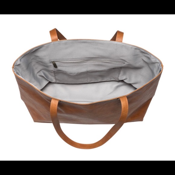 Modern Tote - White Basketweave with “ZEN” circle monogram in the color, fawn - Picture 5 of 6